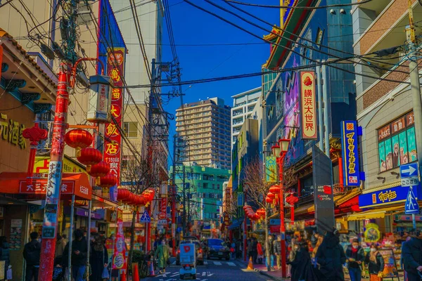 Yokohama Çin Mahallesi Ndeki Fenerler Bahar Festivali Çekim Yeri Naka — Stok fotoğraf