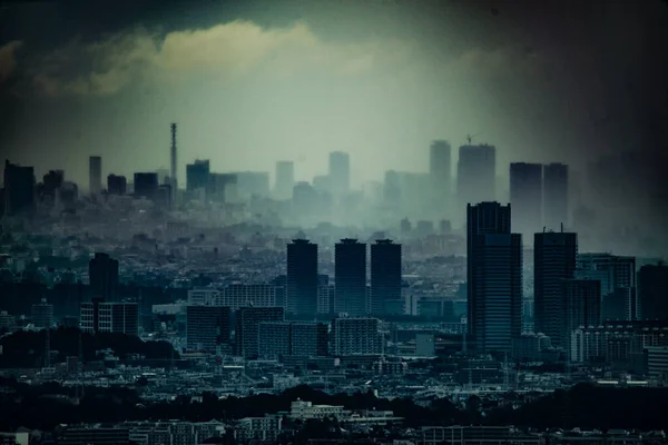 Місто Токіо Вкрите Хмарами Місце Зйомок Столична Агломерація Токіо — стокове фото