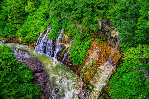 Водопад Белая Борода Биэй Хоккайдо Место Съемки Биэй Хоккайдо — стоковое фото