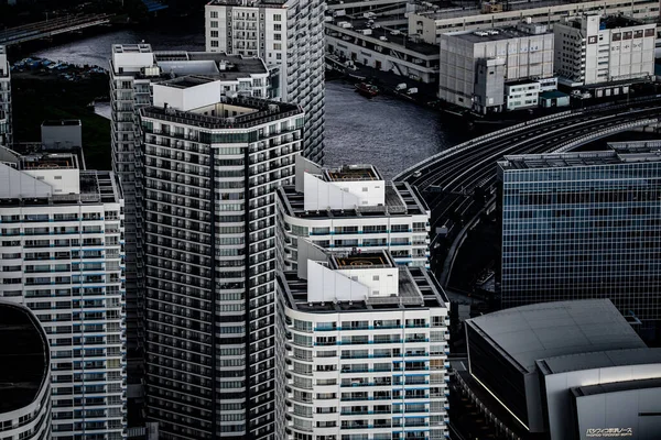 Stadslandskap Sett Utifrån Yokohama Landmark Tower Skytteläge Nishi Yokohama — Stockfoto