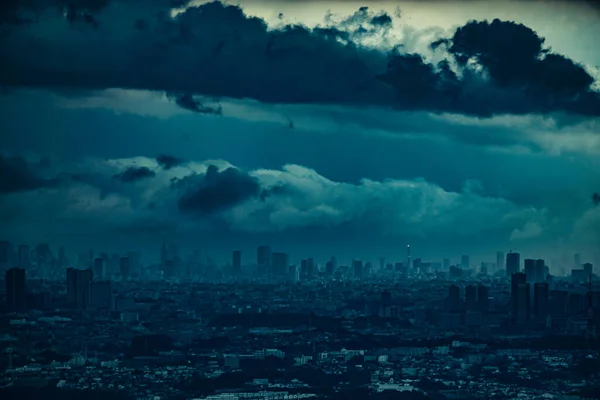 Город Токио Покрытый Облаками Место Съемок Столичный Район Токио — стоковое фото