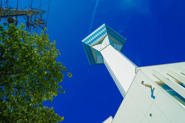 Wieża Goryokaku Błękitne Niebo Miejsce Fotografowania Hokkaido Hakodate City — Zdjęcie stockowe