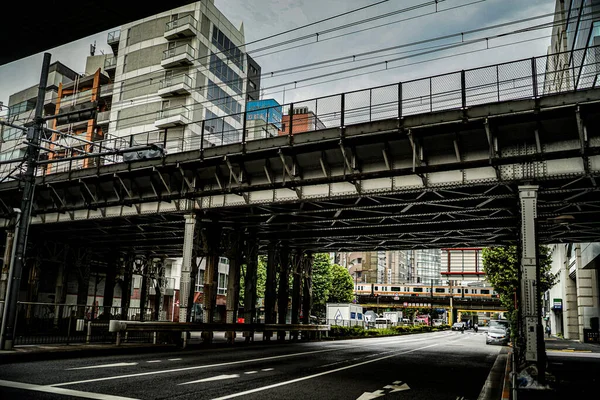 Otoyol Yükseltilmiş Hatlar Çekim Yeri Yokohama Şehir Kanagawa Ili — Stok fotoğraf
