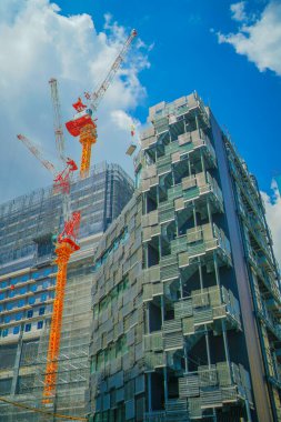 İnşaat halindeki yüksek binalar (Yokohama Tsuruya -cho). Çekim yeri: Yokohama-şehir kanagawa ili