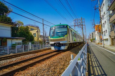 Tokyu Ikegami Hattı. Çekim Konumu: Ota -ku, Tokyo