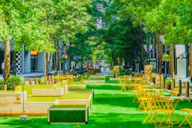 Marunouchi gezinti güvertesi (Marunouchi Nakadori). Çekim yeri: Chuo -ku, Tokyo