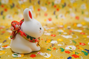Tavşan yılı yeni yıl malzemesi (Yeni Yıl kartı). Çekim yeri: Yokohama-şehir kanagawa ili
