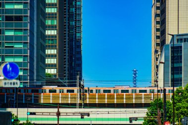 Nihonbashi, Tokyo 'daki ofis binaları. Çekim yeri: Chuo -ku, Tokyo