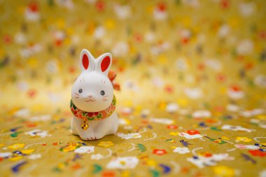 Tavşan yılı yeni yıl malzemesi (Yeni Yıl kartı). Çekim yeri: Yokohama-şehir kanagawa ili