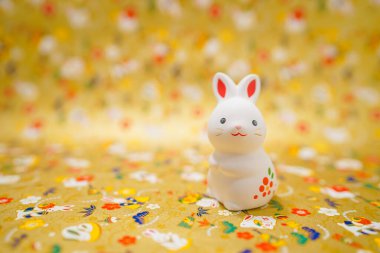 Tavşan yılı yeni yıl malzemesi (Yeni Yıl kartı). Çekim yeri: Yokohama-şehir kanagawa ili