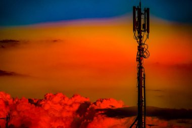 Meguro şehri ve günbatımı. Çekim yeri: Meguro -ku, Tokyo