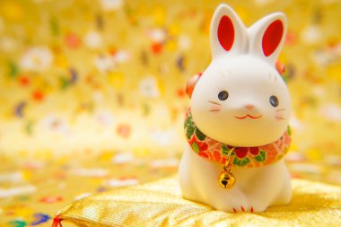 Tavşan yılı yeni yıl malzemesi (Yeni Yıl kartı). Çekim yeri: Yokohama-şehir kanagawa ili