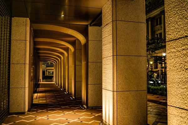 Nocny Widok Nihonbashi Tokio Rozmieszczenie Chuo Tokio — Zdjęcie stockowe