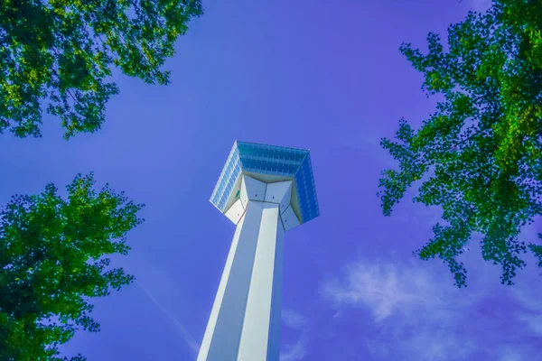 Wieża Goryokaku Błękitne Niebo Miejsce Fotografowania Hokkaido Hakodate City — Zdjęcie stockowe
