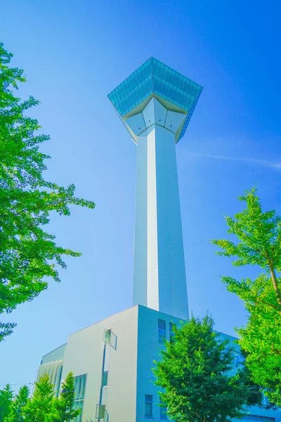 五稜郭タワーと青空 撮影場所 北海道函館市 — ストック写真