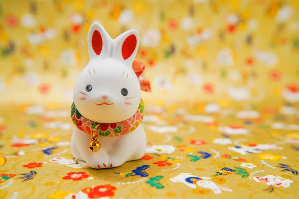 Conejo Año Nuevo Material Tarjeta Año Nuevo Ubicación Del Tiroteo — Foto de Stock