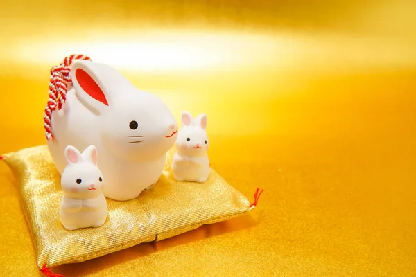 兔子年新年礼物 新年卡片 射击地点 横滨市神奈川县 — 图库照片
