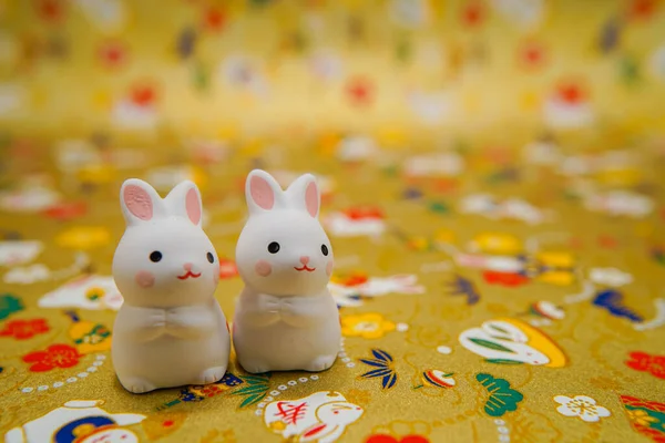 Nyttårsmateriell Kaniner Nyttårskort Skytested Prefekturet Yokohama Town Kanagawa – stockfoto