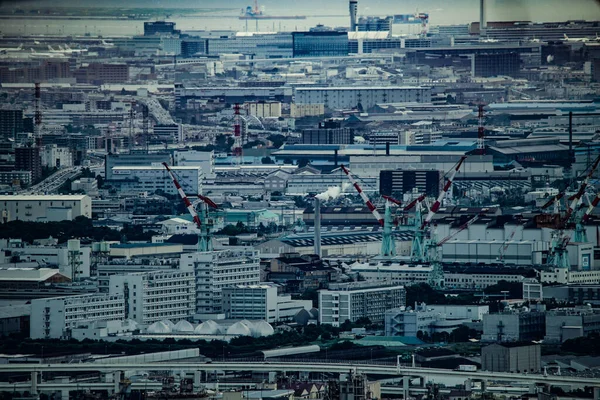Пейзаж Индустриальной Зоны Кейхин Место Стрельбы Префектура Йокогама Город Канагава — стоковое фото
