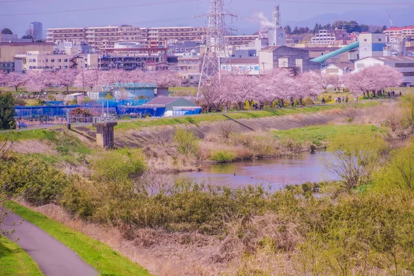 Tsurumi River Midori Ward Yokohama City Luogo Delle Riprese Midori — Foto Stock
