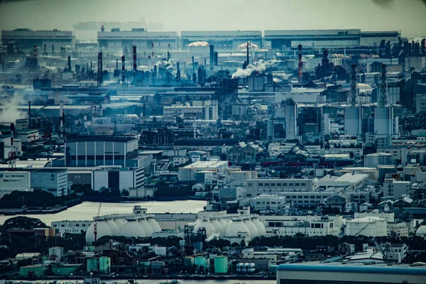 Keihin Industrial Area Landscape Shooting Location Yokohama City Kanagawa Prefecture — Stock Photo, Image