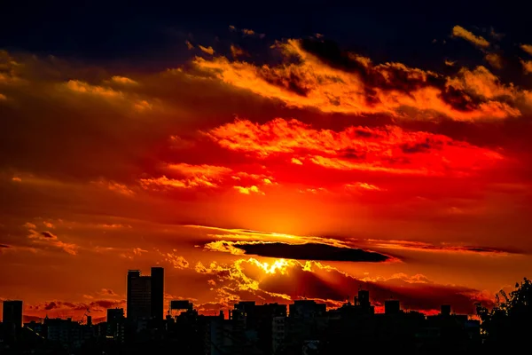 Meguro Townscape Pôr Sol Localização Tiro Meguro Tóquio — Fotografia de Stock