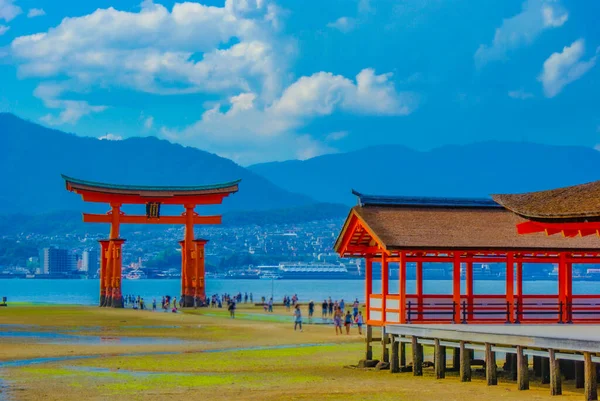 Miyajima Itsukushima Heiligdom Torii Schietplaats Hiroshima — Stockfoto