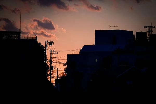 Une Ville Enveloppée Dans Crépuscule Lieu Tournage Kanagawa Yokohama — Photo