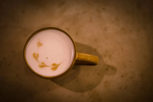 Café Latte Kaffekopp Fotografering Plats Meguro Tokyo — Stockfoto