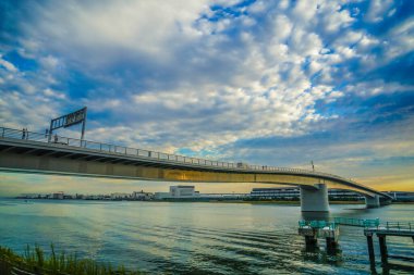 Tamagawa Sky Bridge and evening view. Shooting Location: Ota -ku, Tokyo