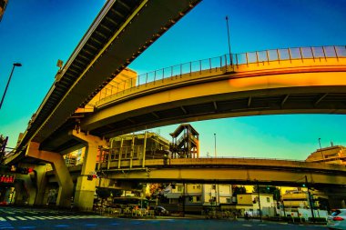 Expressway bridge (traffic image). Shooting Location: Shinjuku-ku, Tokyo