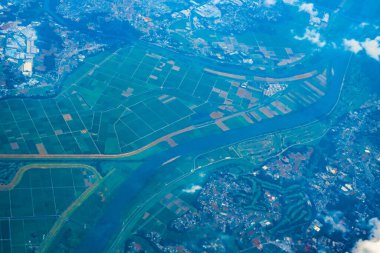 Scenery from the sky above Tokyo. Shooting Location: Tokyo metropolitan area