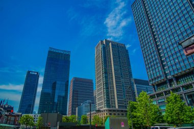 High -rise buildings in Marunouchi. Shooting Location: Chiyoda ward, Tokyo