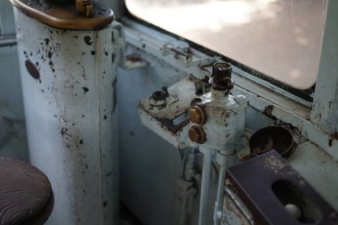 Retro train drivers seat. Shooting Location: Naka -ku, Yokohama -shi