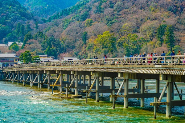Міст Тогецу Кіото Місце Зйомок Кіото — стокове фото