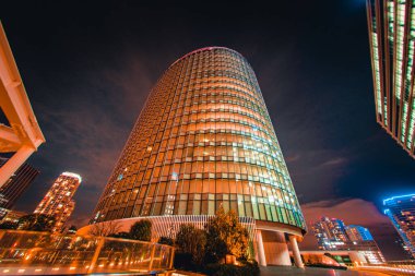 Yokohama Minato Mirai gece görüşü. Çekim yeri: Nishi -ku, Yokohama