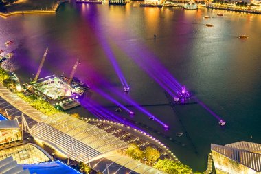 Singapur 'daki Marina Körfezi. Çekim Konumu: Singapur