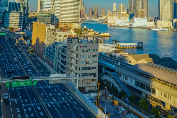 Paesaggio Urbano Autostrada Minato Ward Luogo Delle Riprese Minato Tokyo — Foto Stock