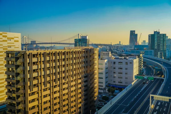 Krajobraz Miejski Autostrada Minato Ward Rozmieszczenie Minato Tokio — Zdjęcie stockowe