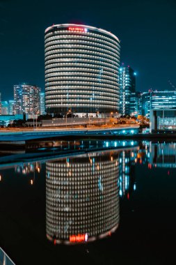 Yokohama Minato Mirai gece görüşü. Çekim yeri: Nishi -ku, Yokohama