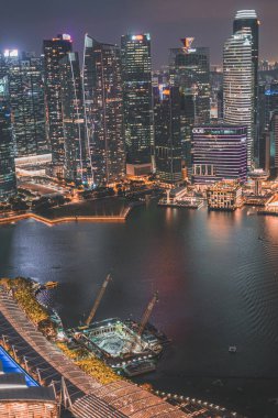 Singapur 'daki Marina Körfezi. Çekim Konumu: Singapur