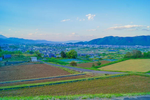Campo Arroz Abandonado Localização Tiro Prefeitura Nagano — Fotografia de Stock