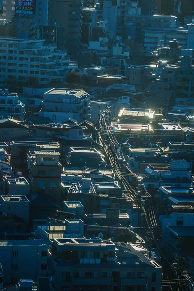 新宿の住宅街と夜景 撮影場所 東京都新宿区 — ストック写真
