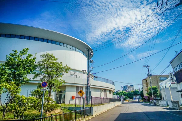 Hakodate Arena ve Blue Sky. Çekim Konumu: Hokkaido Hakodate Şehri