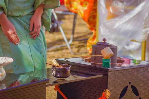 Obraz Ceremonii Herbaty Herbata Japońska Rozmieszczenie Kohoku Jokohama — Zdjęcie stockowe