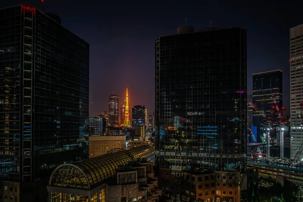 Κτήρια Μινάτο Γουόρντ Και Πύργος Τόκιο Τοποθεσία Minato Τόκιο — Φωτογραφία Αρχείου