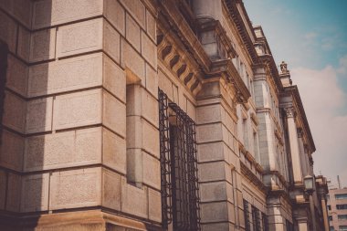 Japonya Merkez Bankası 'nın dış duvarı (merkez ofis). Çekim yeri: Chuo -ku, Tokyo