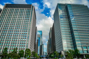Otemachi ofis bölgesi. Çekim Konumu: Chiyoda Koğuşu, Tokyo