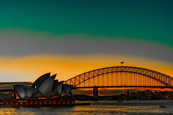 Opera House Harbor Bridge Lieu Tournage Australie Sydney — Photo