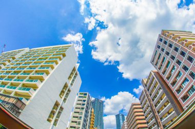 Chuo-ku, Tokyo 'da inşaat grupları. Çekim yeri: Chuo -ku, Tokyo